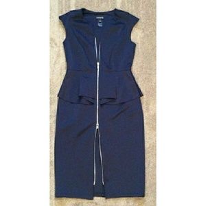 Navy Peplum Dress